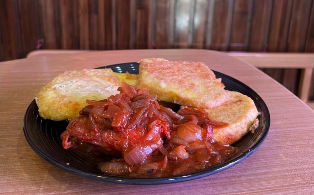 Fried Yam with Chicken_Beef